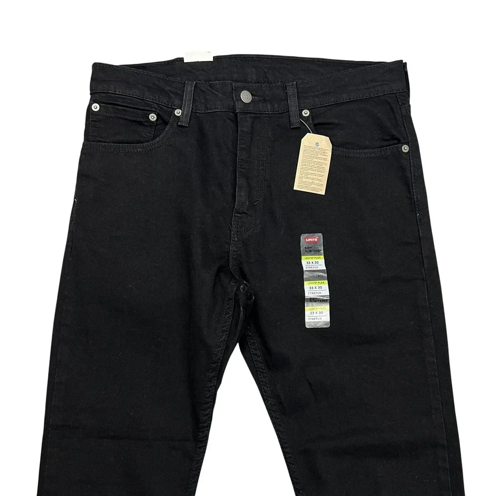 NEW Levis 512 Slim Taper Mens Jeans 33x30 Black Flex Stretch Denim Casual Zip